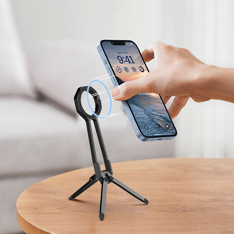 4-in-1 Portable Magnetic Phone Holder with Climbing Buckle Design