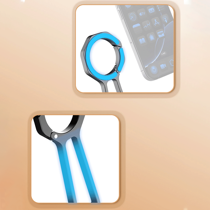 4-in-1 Portable Magnetic Phone Holder with Climbing Buckle Design