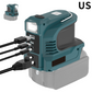 Compact DC to AC Inverter with LED Light and Multiple Outputs