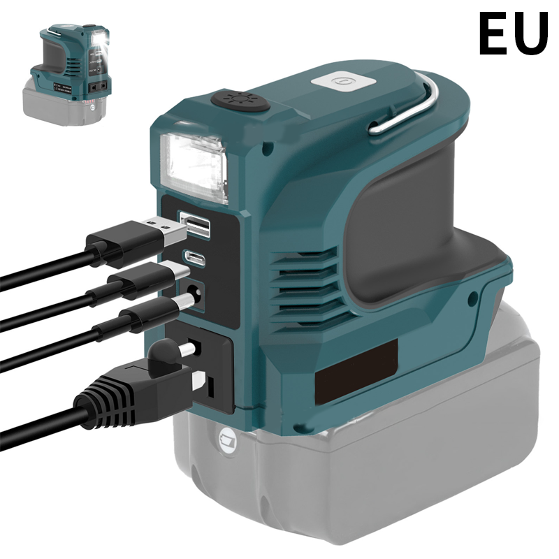 Compact DC to AC Inverter with LED Light and Multiple Outputs