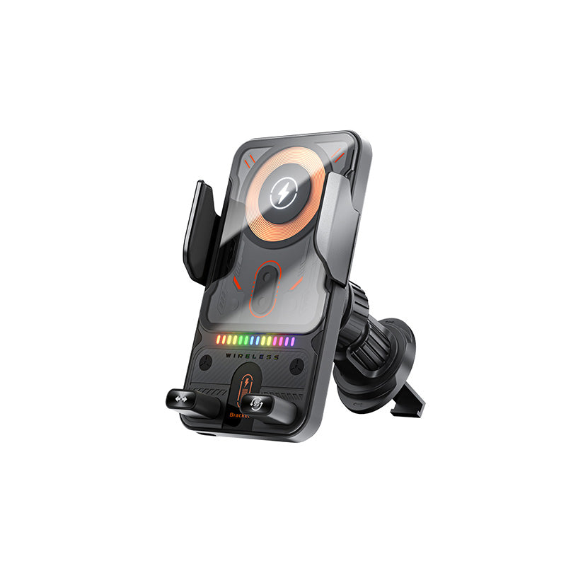 2-in-1 Car Phone Holder Wireless Charger 15W Fast Charging Automatic Clamping
