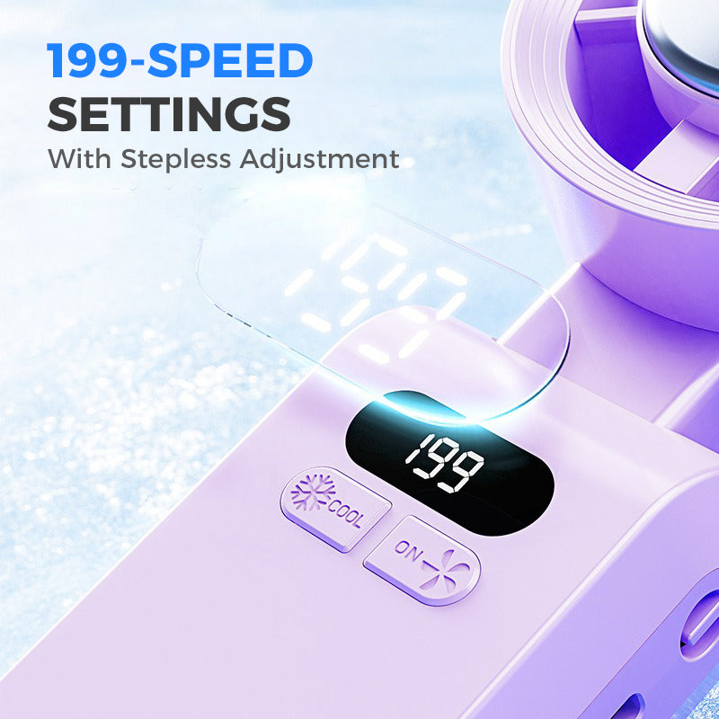 Handheld Portable Fan with Ice Cooler and Digital Display