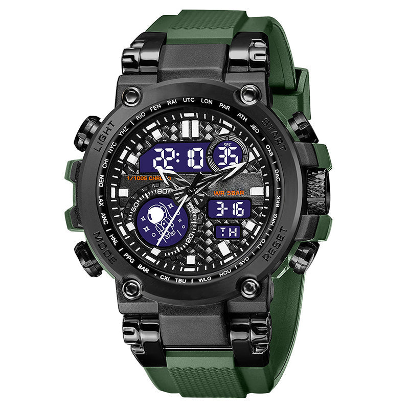Men's Multifunctional Digital Quartz Watch with Night Light
