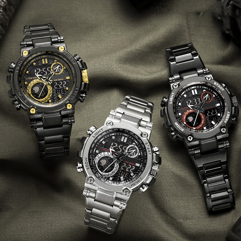 Men's Multifunctional Digital Quartz Watch with Night Light