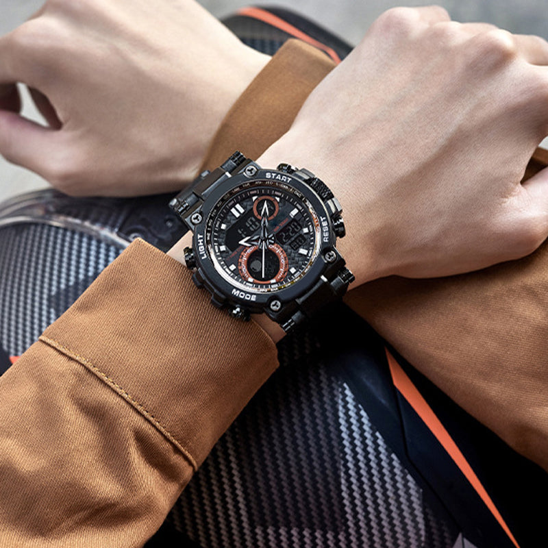 Men's Multifunctional Digital Quartz Watch with Night Light