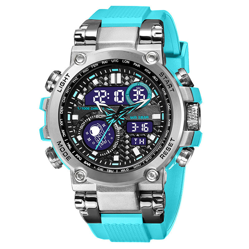 Men's Multifunctional Digital Quartz Watch with Night Light
