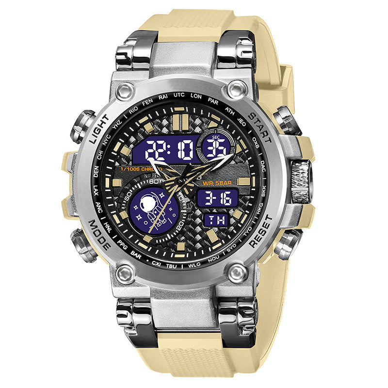 Men's Multifunctional Digital Quartz Watch with Night Light