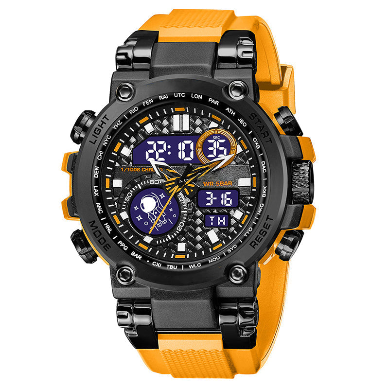 Men's Multifunctional Digital Quartz Watch with Night Light