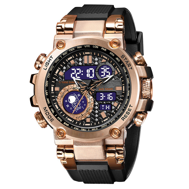 Men's Multifunctional Digital Quartz Watch with Night Light