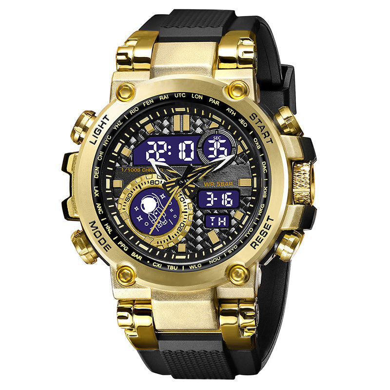 Men's Multifunctional Digital Quartz Watch with Night Light