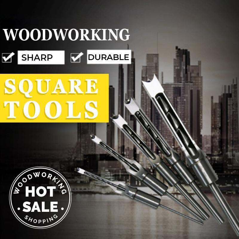 Square Hole Auger Mortising Chisel Drill Bit Set for Woodworking