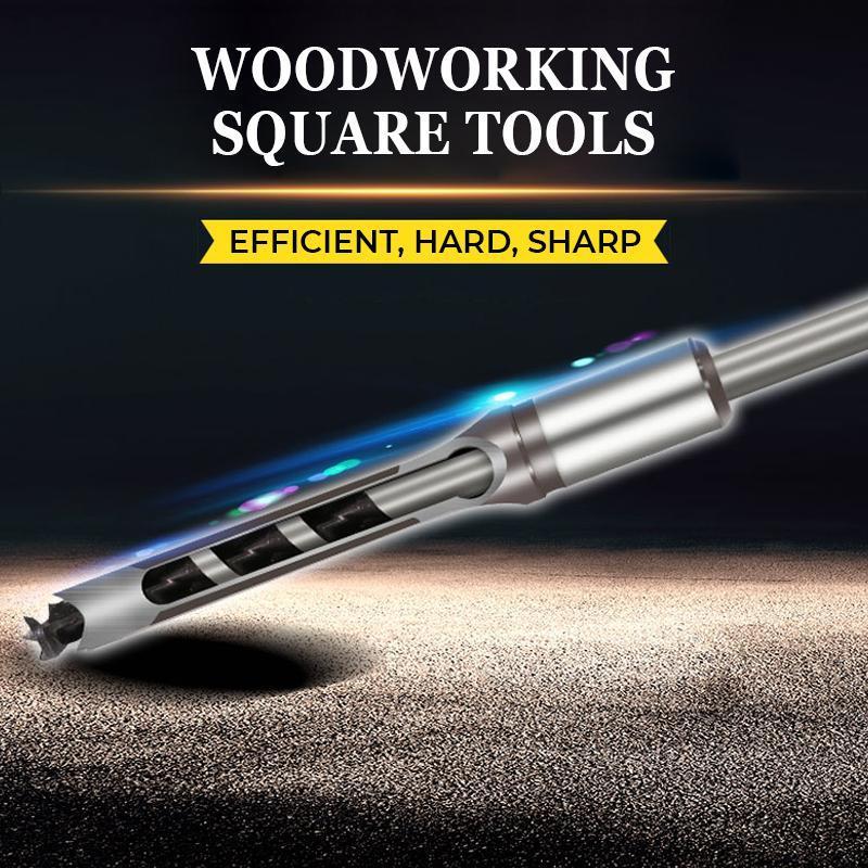Square Hole Auger Mortising Chisel Drill Bit Set for Woodworking