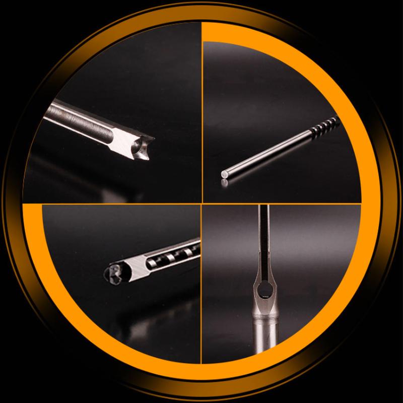 Square Hole Auger Mortising Chisel Drill Bit Set for Woodworking
