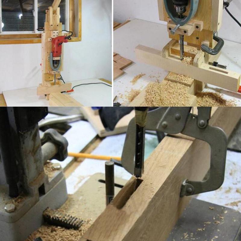 Square Hole Auger Mortising Chisel Drill Bit Set for Woodworking
