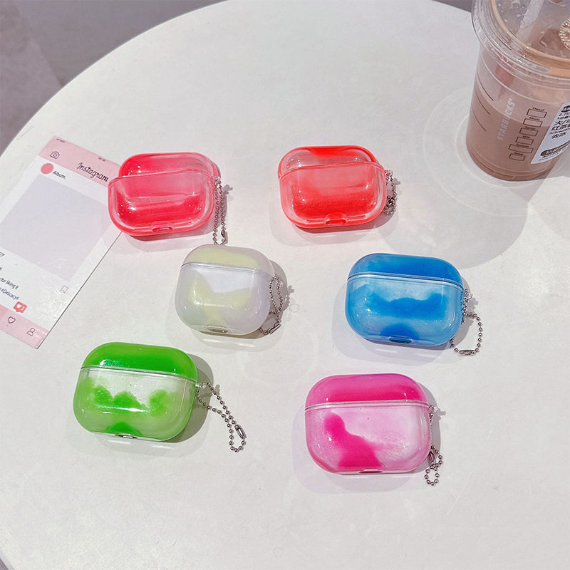 Luminous Quicksand AirPod Case with Shockproof Protection and Keychain