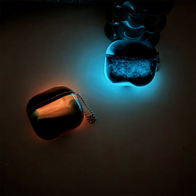 Luminous Quicksand AirPod Case with Shockproof Protection and Keychain