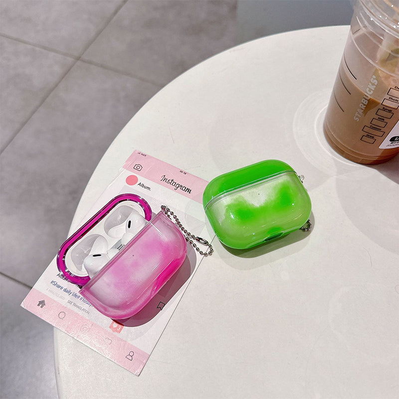 Luminous Quicksand AirPod Case with Shockproof Protection and Keychain