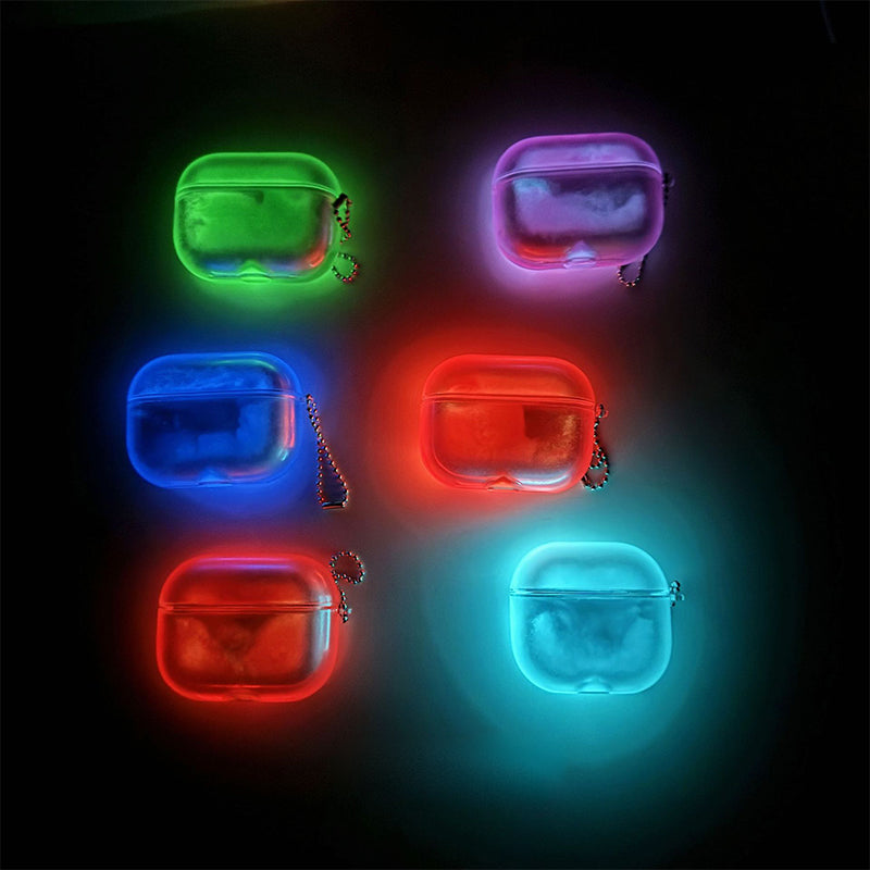 Luminous Quicksand AirPod Case with Shockproof Protection and Keychain