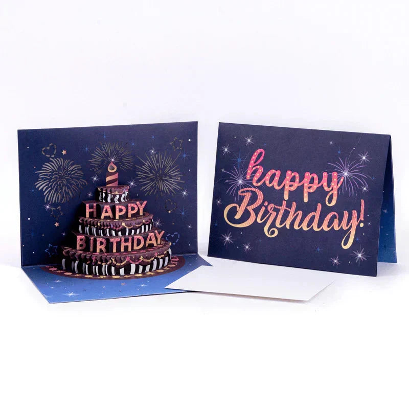 3D Musical Birthday Pop-Up Cake Card with Lights