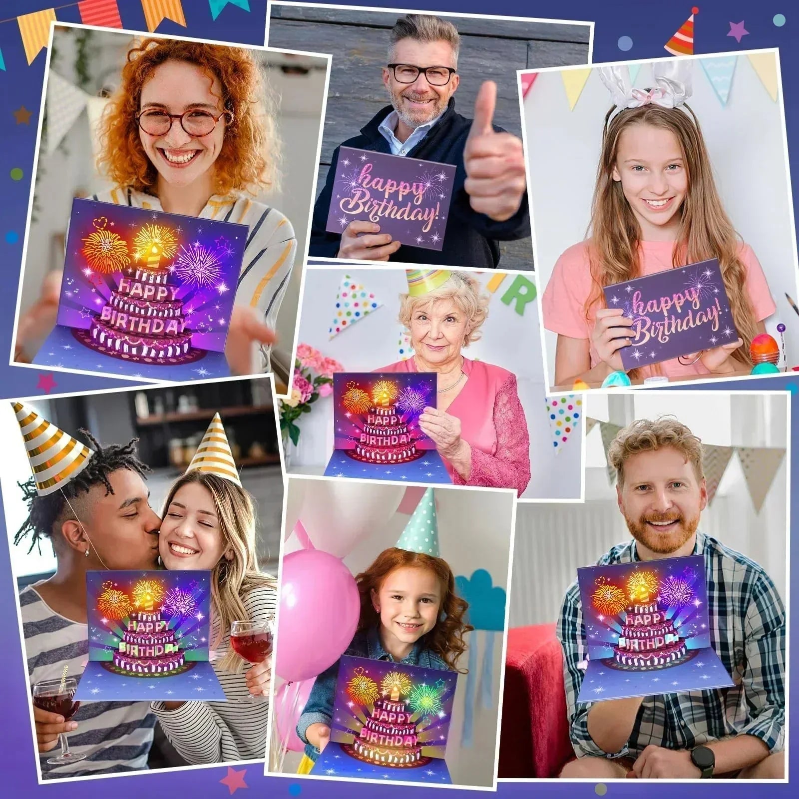 3D Musical Birthday Pop-Up Cake Card with Lights