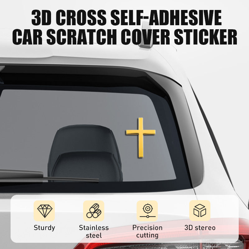 3D Metal Jesus Christ Cross Car Badge Sticker