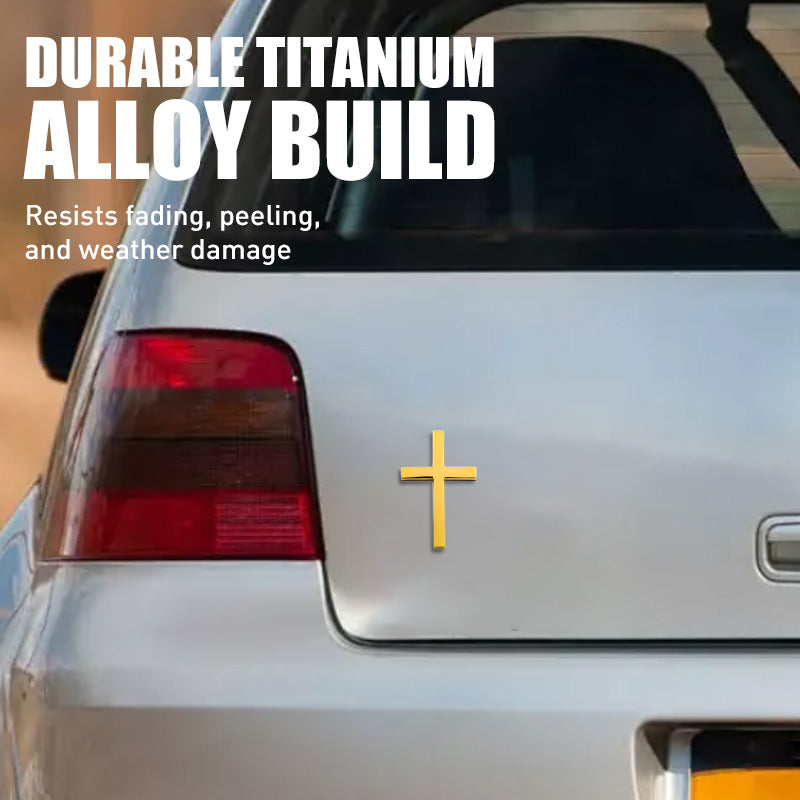 3D Metal Jesus Christ Cross Car Badge Sticker