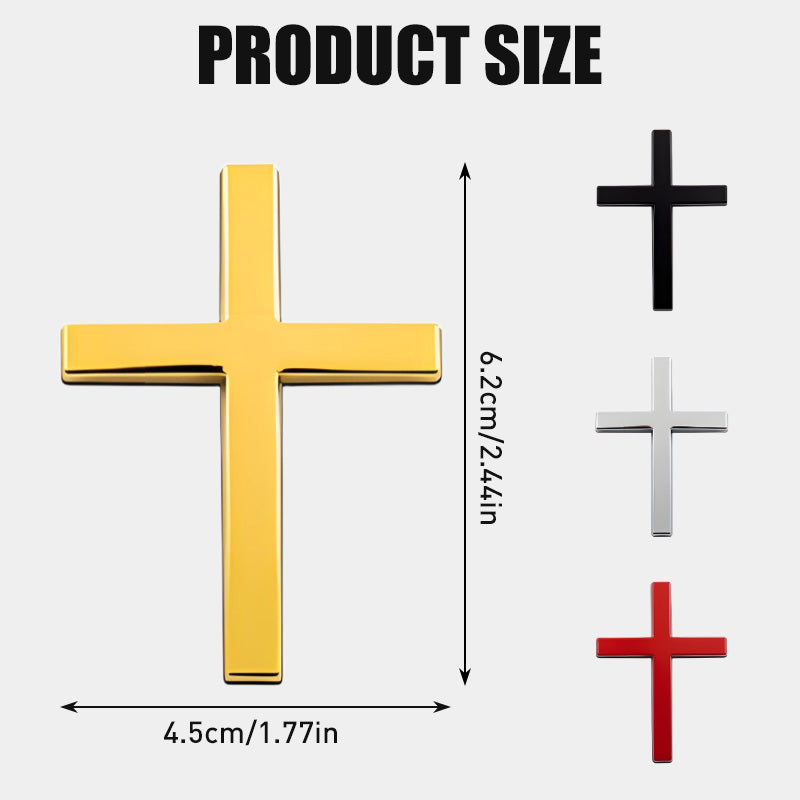 3D Metal Jesus Christ Cross Car Badge Sticker