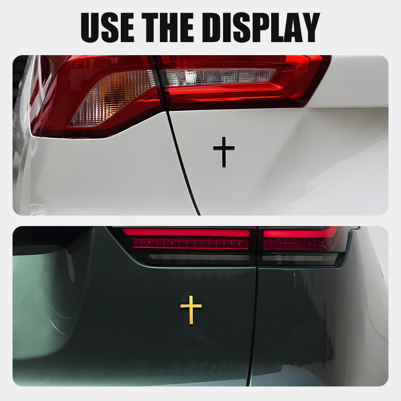 3D Metal Jesus Christ Cross Car Badge Sticker