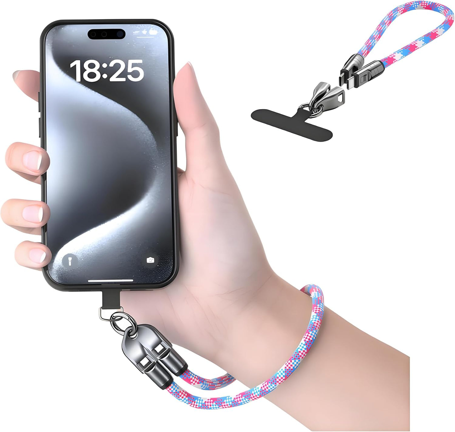 2-in-1 Cell Phone Lanyard Fast Charging Data Cable