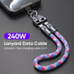 2-in-1 Cell Phone Lanyard Fast Charging Data Cable