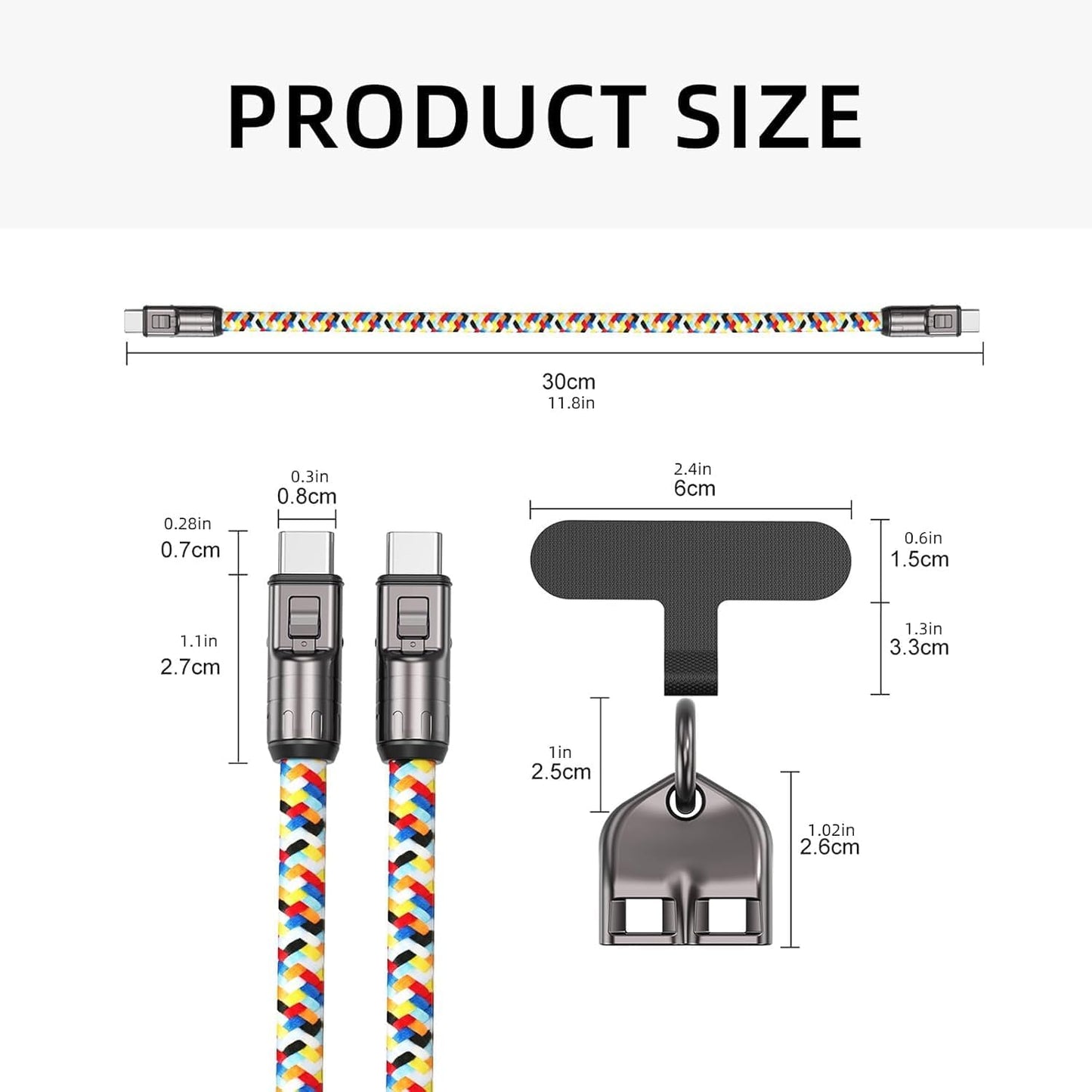 2-in-1 Cell Phone Lanyard Fast Charging Data Cable
