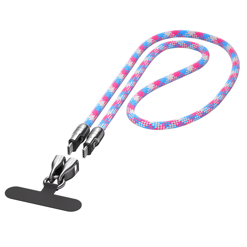 2-in-1 Cell Phone Lanyard Fast Charging Data Cable