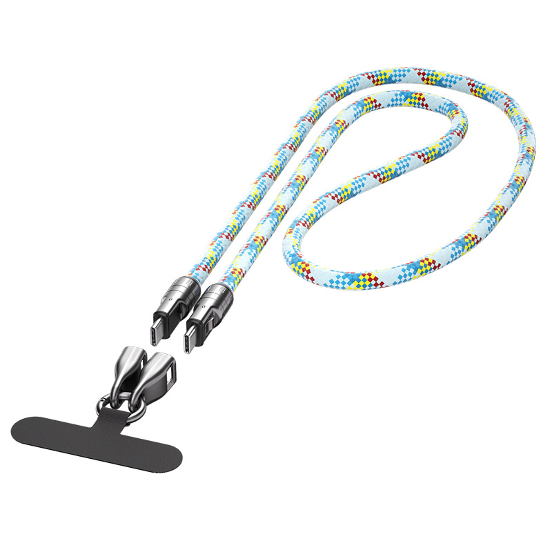 2-in-1 Cell Phone Lanyard Fast Charging Data Cable
