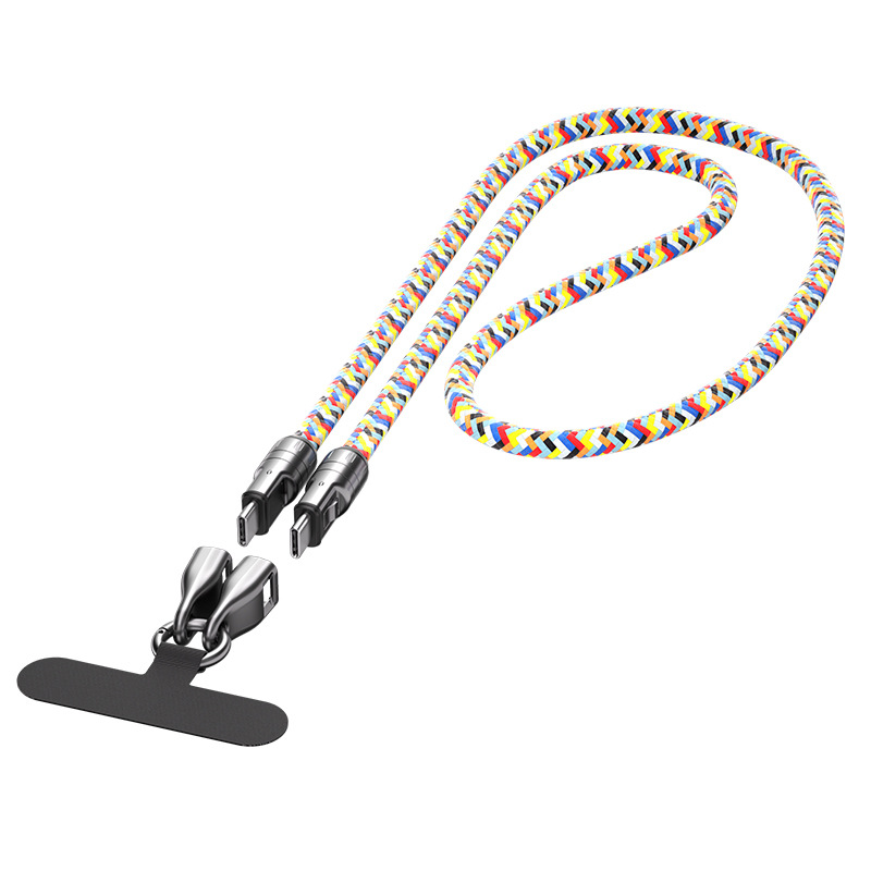 2-in-1 Cell Phone Lanyard Fast Charging Data Cable