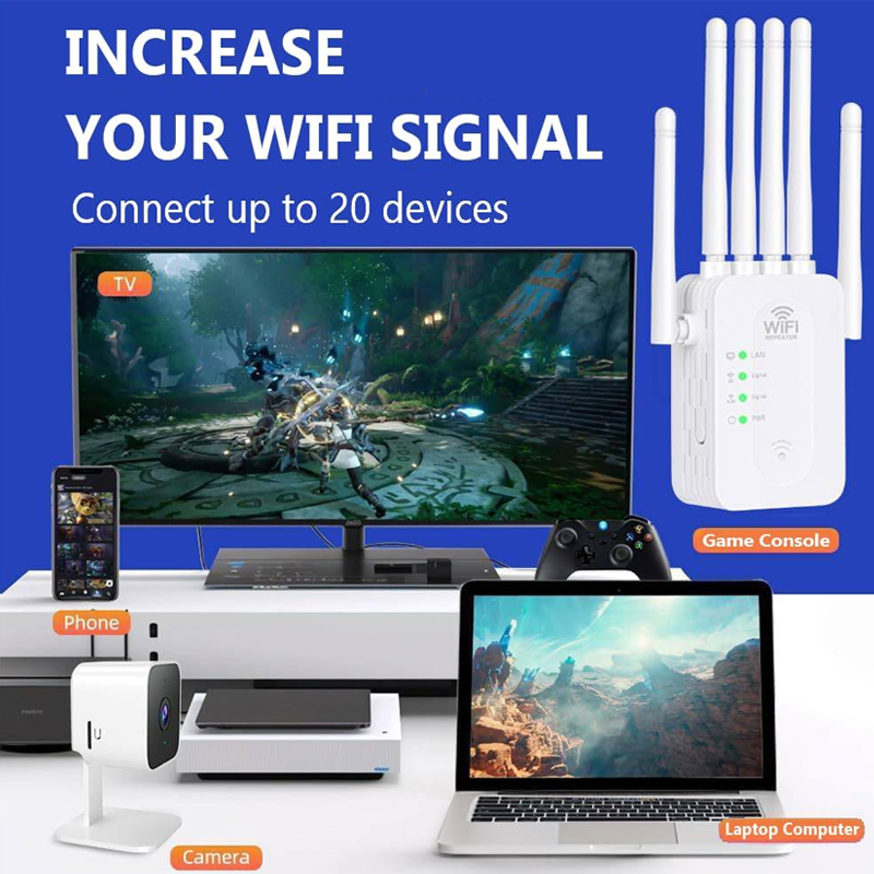 WiFi Signal Booster 6-Antenna 300Mbps Wireless Repeater