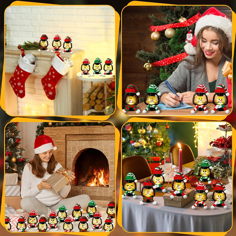 Mini Snowman Lantern Christmas Decoration with Hat and Scarf