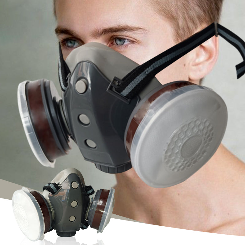Industrial Dual-Tank Gas Mask with Activated Carbon Filters