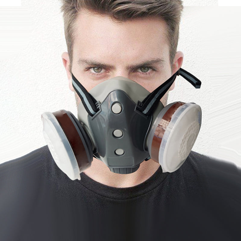 Industrial Dual-Tank Gas Mask with Activated Carbon Filters