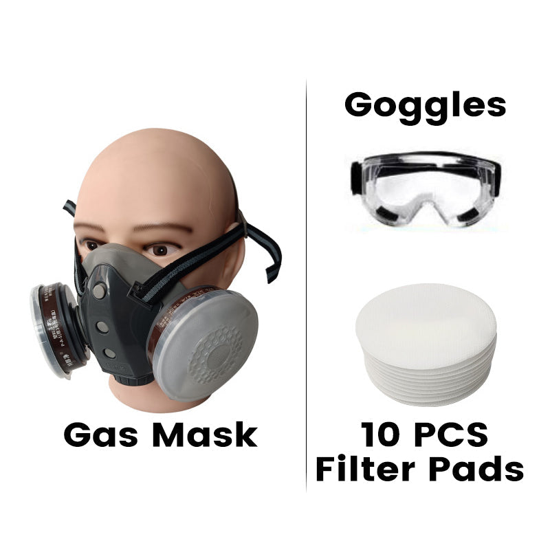 Industrial Dual-Tank Gas Mask with Activated Carbon Filters