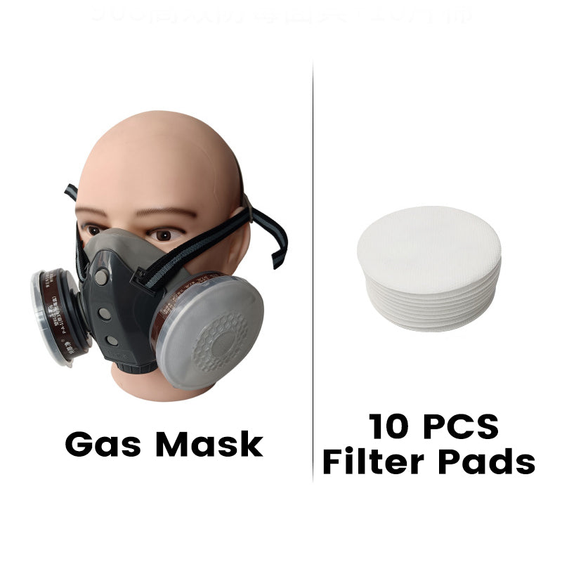 Industrial Dual-Tank Gas Mask with Activated Carbon Filters