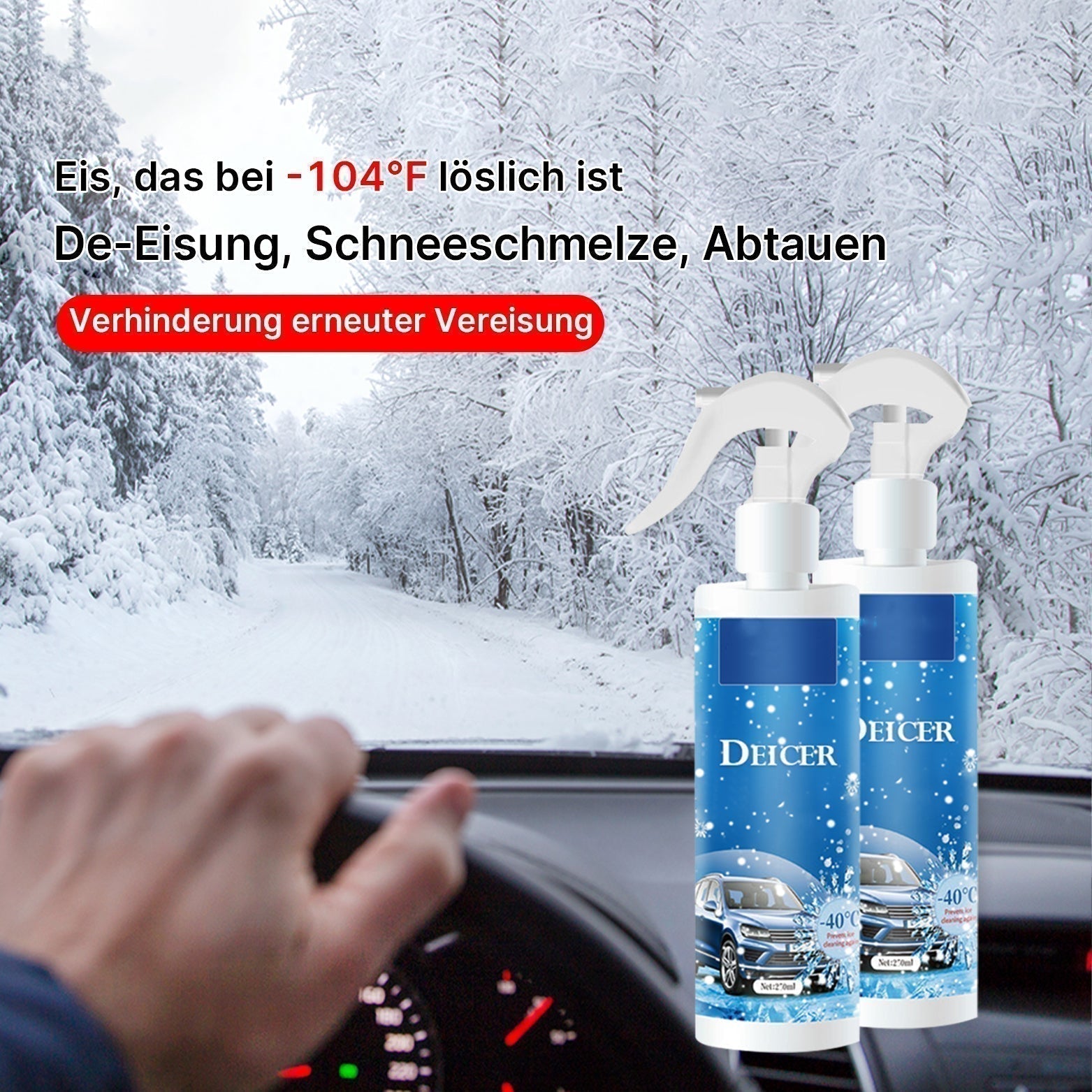 Fast-Acting Car Windshield De-Icing Spray