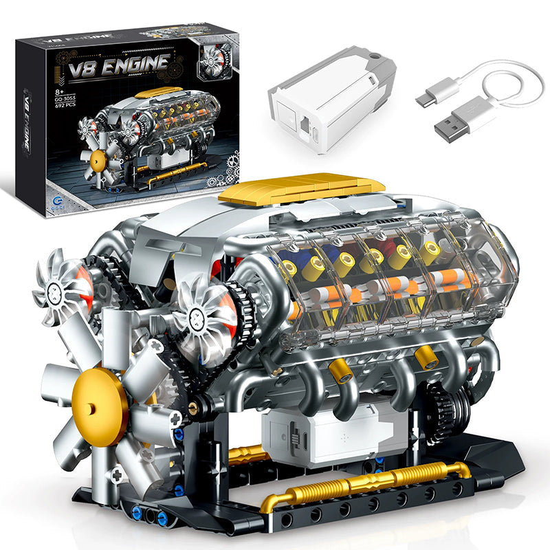 Building Blocks OHV V8 Small-Block Engine Model Kit