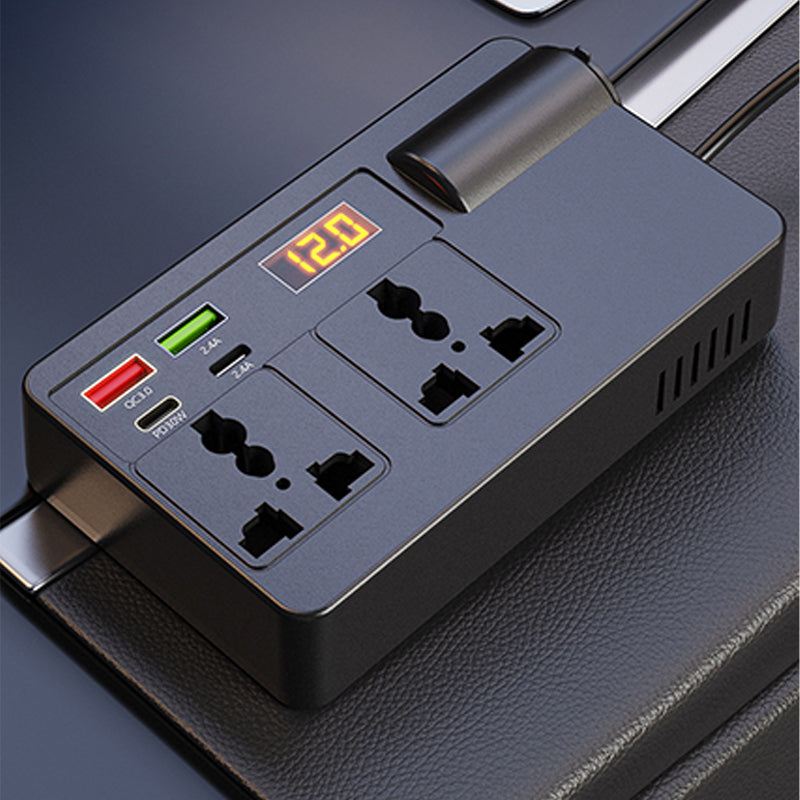 200W Portable Car Inverter 12V/24V to 220V with Digital Display