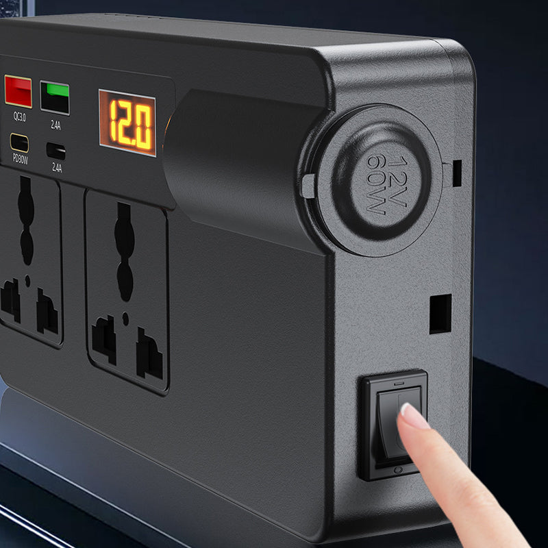 200W Portable Car Inverter 12V/24V to 220V with Digital Display