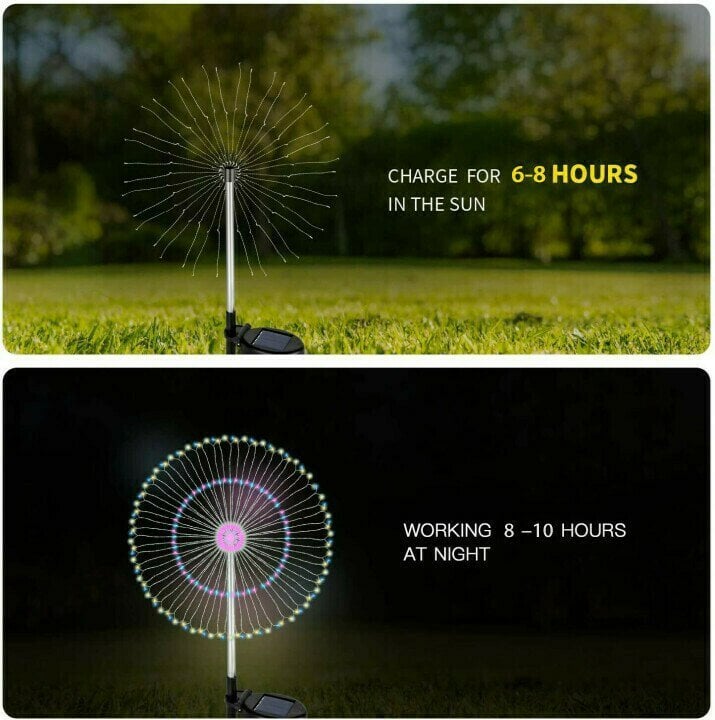 Waterproof Solar Garden Fireworks Light with 120 LEDs