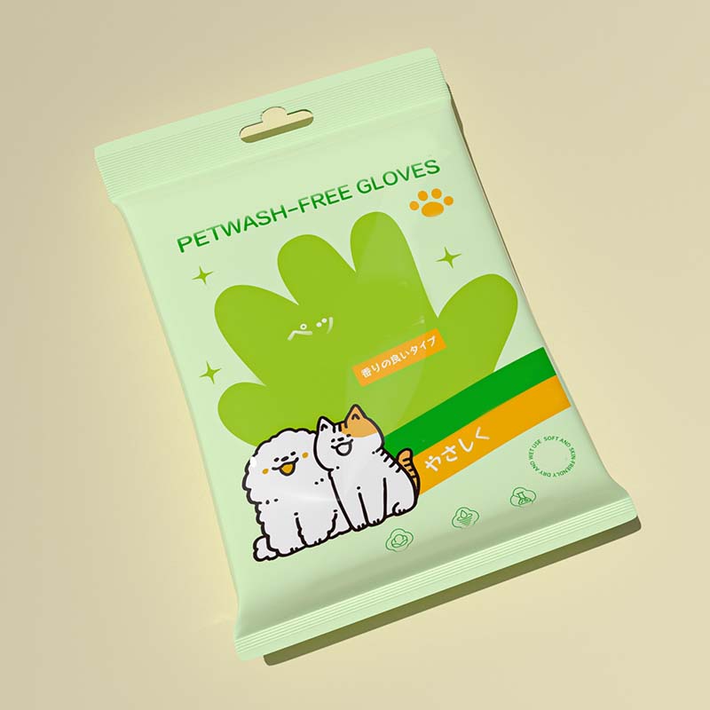 Rinse-Free Pet Cleaning Deodorizing Gloves