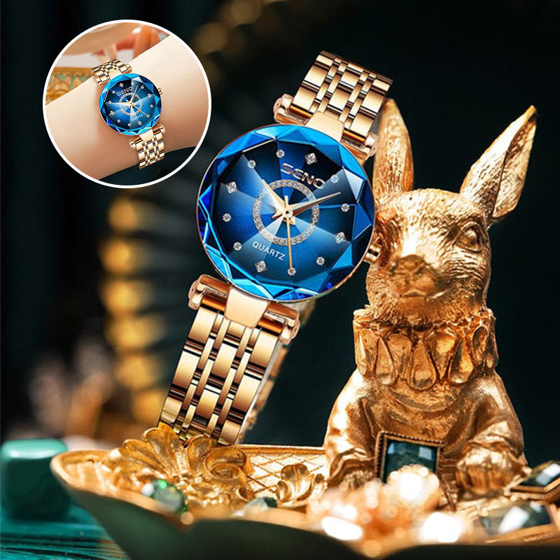 Elegant Shining Rose Gold Gradient Dial Ladies' Watch