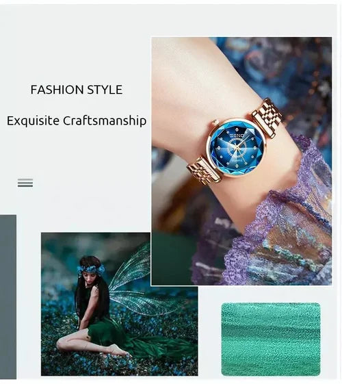 Elegant Shining Rose Gold Gradient Dial Ladies' Watch
