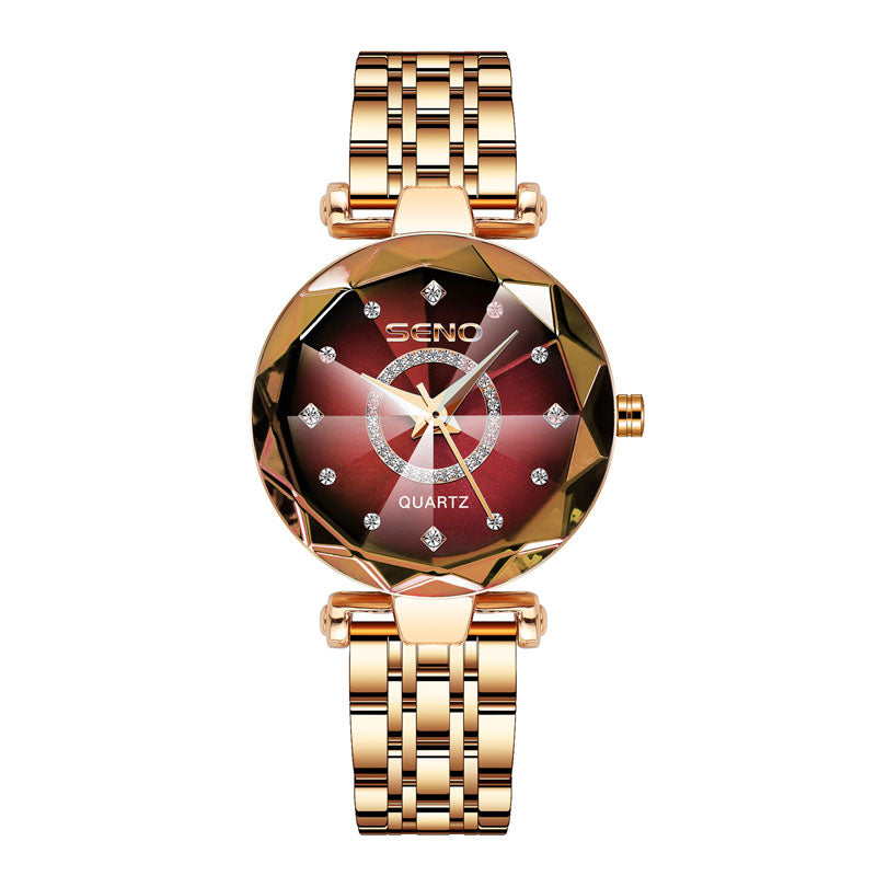 Elegant Shining Rose Gold Gradient Dial Ladies' Watch