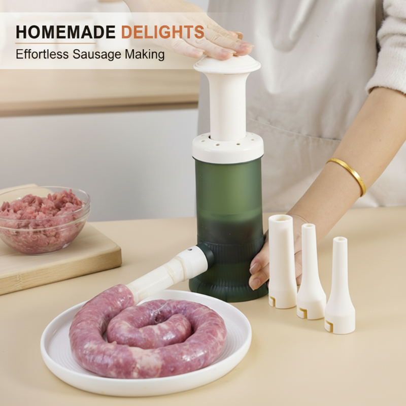Manual Household Sausage Stuffer Machine with 4 Stuffing Tubes